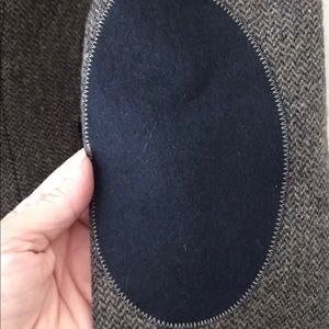Zara wool blazer blue herringbone elbow patch